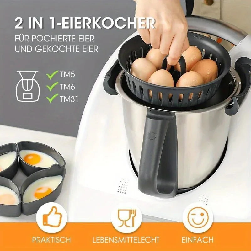 Soporte cocedor huevos compatible Thermomix® TM31/TM5/TM6 – Cocina hasta 6 huevos