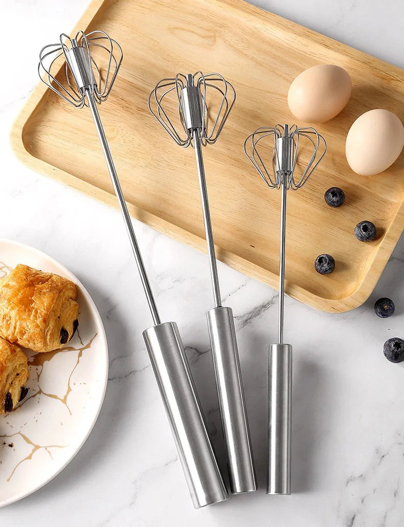 Batidor de huevos semi-automático (pack) – Monta claras y nata fácilmente