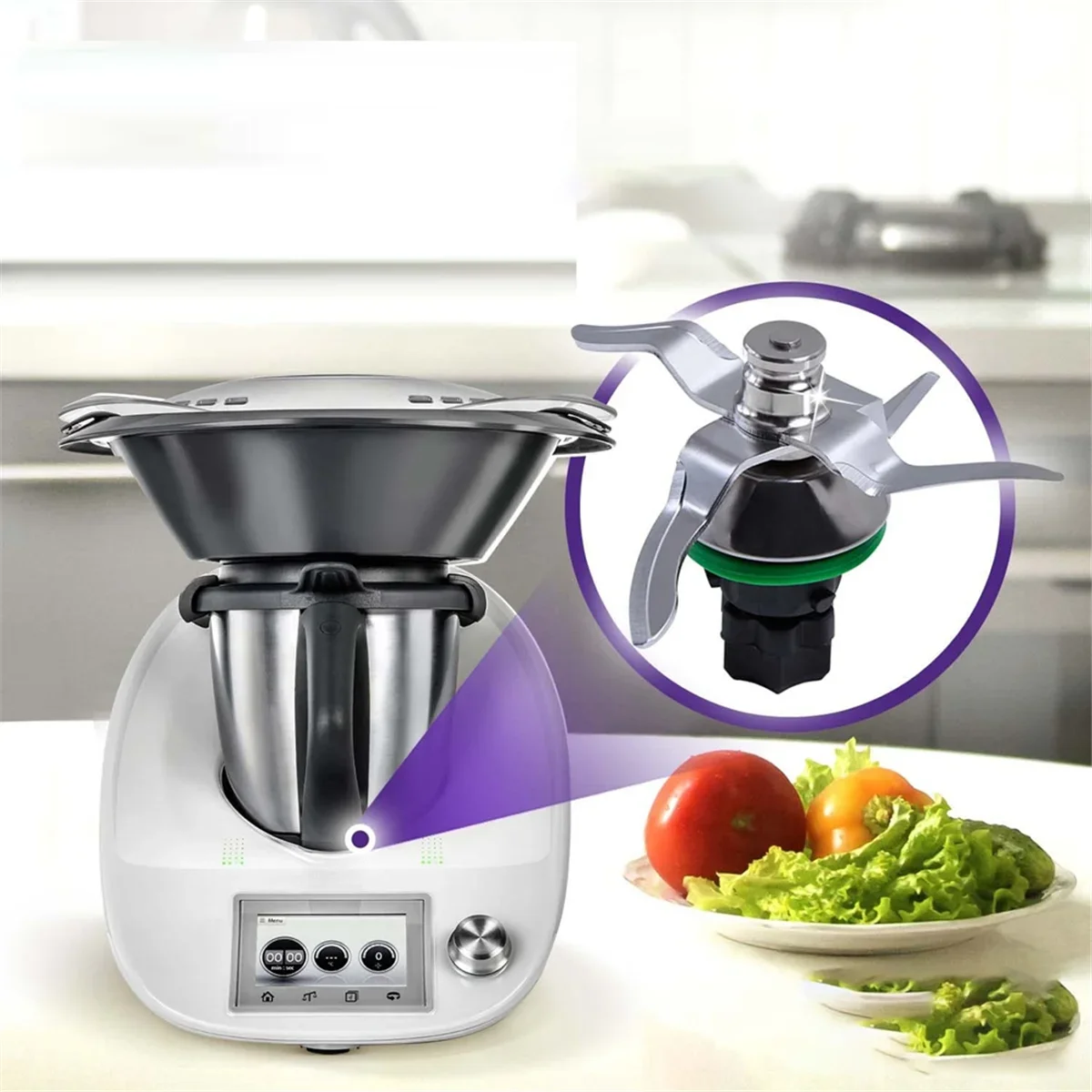 Cuchilla de repuesto compatible Thermomix® TM5 – Acero inoxidable 304, fácil instalación